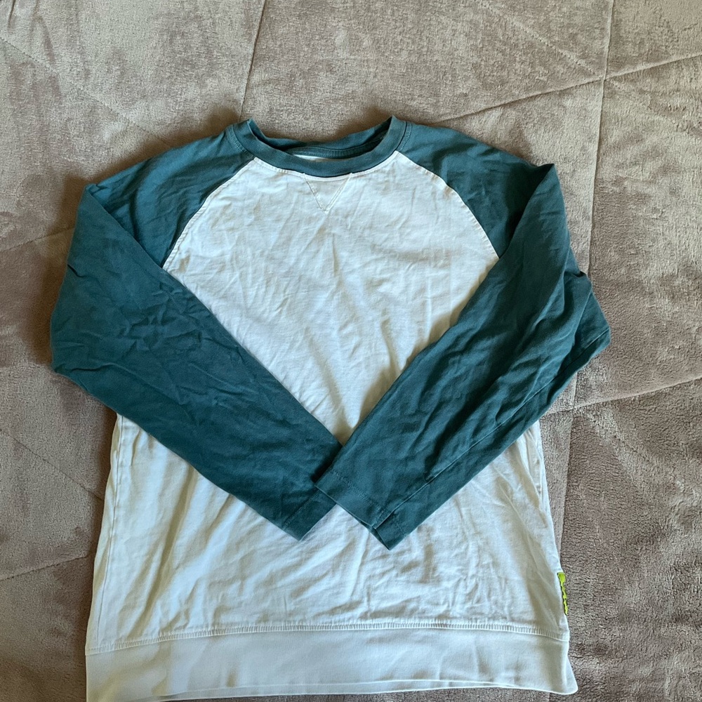 Zara Kids Teal and White Long Sleeve Shirt